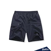 <現貨+預購>短褲鬆緊腰大口袋休閒短褲四色-HeHa-FREE（（藏青）