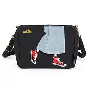 mis zapatos青春少女帆布鞋輕巧側背包黑色