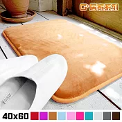G+居家 雪花抗菌防滑吸水地墊 40X60cm淺咖啡