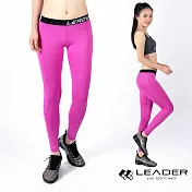 【LEADER】女性專用 DotFit運動壓縮緊身褲.壓力褲XS(紫底小點)