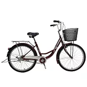 SPORTONE U2 24吋高碳鋼單速(Cinderella灰姑娘芭蕾淑女車)-咖啡