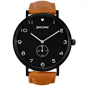 PICONO SPY S系列 輕薄真皮錶帶中性錶- / YS-7201黑色