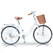 SPORTONE U1 24吋Cinderella灰姑娘牛奶淑女車 低跨點設計公主淑女車學生車 時尚復古風(城市悠遊、通勤車代步最佳首選)-白