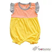 美國 [Babysoy] 大豆纖維荷葉配色連身衣 216 向日葵黃  6-12M