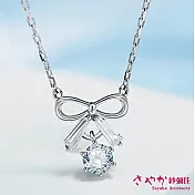 項鍊 925純銀 可愛蝴蝶結垂墜項鍊