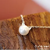 【Sayaka紗彌佳】項鍊 925純銀可愛摺耳貓珍珠項鍊