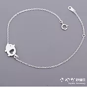 【Sayaka紗彌佳】925純銀可愛動物系列-胖胖小豬手鍊