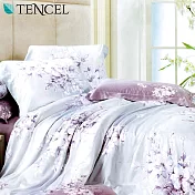 《幸福晨光》100%天絲雙人兩用被床包四件組- 袖白雪