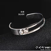 【Sayaka紗彌佳】永恆相伴 金屬寬版手環白金