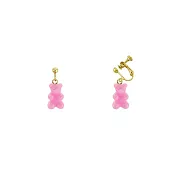 Snatch 小熊軟糖QQ手作耳夾 - 草莓優格熊 / Snatch QQ Gummy Bear Handmade Ear Clips - Light Pink