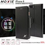 Moxie X-Shell iPhone 8 Plus 5.5吋 防電磁波 編織紋真皮手機皮套 / 紳士黑