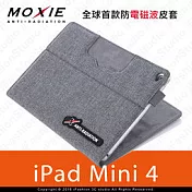 Moxie X iPAD mini 4 SLEEVE 防電磁波可立式潑水平板保護套 / 織布紋洗練灰