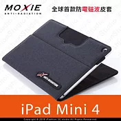 Moxie X iPAD mini 4 SLEEVE 防電磁波可立式潑水平板保護套 / 織布紋鐵灰黑