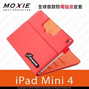 Moxie X iPAD mini 4 SLEEVE 防電磁波可立式潑水平板保護套 / 皮紋蘋果紅