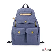 satana - Soldier 小拉鍊後背包 -夜影藍