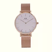 DW Daniel Wellington 經典中的米蘭風格時尚優質腕錶-白+玫瑰金/32mm-DW00100163