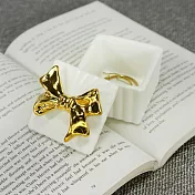 【ChouChou Lista】日本緞帶禮物盒造型置物盒金色年華(WH)