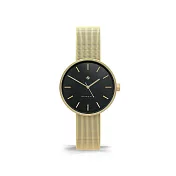 Newgate-ATOM-時尚金-黑色錶面-不鏽鋼米蘭帶-32mm