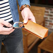 TEHA’AMANA|質感設計 日本職人個性手縫真皮眼鏡盒 駝色 駝色