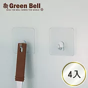 GREEN BELL綠貝 EASY-HANG透明無痕掛勾-中掛勾(四入組)