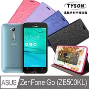 TYSON 華碩 ASUS ZenFone Go ZB500KL 5吋 冰晶系列 隱藏式磁扣側掀手機皮套 保護殼 保護套果漾桃