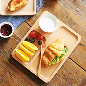 【Homely Zakka】木趣食光日系木質長方型分隔餐盤