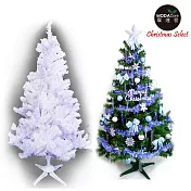 台灣製造5呎/5尺(152cm)豪華版夢幻白色聖誕樹 (+飾品組)(不含燈)(本島免運費) 飾品藍銀色系