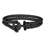 PAUL HEWITT  航海船錨手環-黑皮帶X黑扣L黑皮帶X黑扣