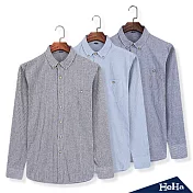 <現貨+預購>襯衫條紋木釦長袖襯衫三色-HeHaM(淺藍）