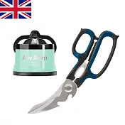 英國【ANYSHARP】任意磨刀器-開心果綠+五合一多功能剪刀超值組