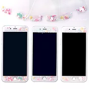 【Sanrio三麗鷗】iPhone 8 /iPhone 7 (4.7吋) 繁花系列 9H強化玻璃彩繪保護貼(KITTY)