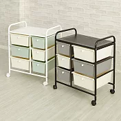 【H&R安室家】拼色雙排三大三小抽屜車-G082白綠