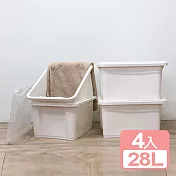 《真心良品x樹德》石川雪白置物箱28L (4入)