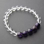 【LUCKY PLUS】8mm天然紫白雙色水晶好運手環