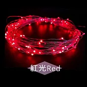 【JP嚴選-捷仕特】LED防水 繽紛氣氛燈串 萬聖/聖誕/浪漫/裝飾/滿天星 節日氣氛營造 防水 閃爍 發光 銅線燈 銀線燈 - 單色款 紅光Red