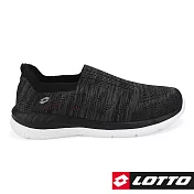 LOTTO 義大利 女 EASYWEAR 飛織輕走鞋-US5.5黑
