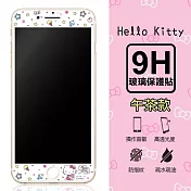 【三麗鷗 Hello Kitty】9H滿版玻璃螢幕貼 iPhone6/6s/7/8 (4.7吋) 共用款(午茶款)