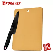 【FOREVER鋒愛華】日本製造櫻系列黑刀抗菌砧板組(小家庭)