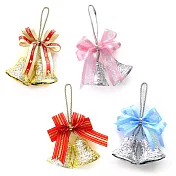 【摩達客】2吋小花雕雙鐘蝴蝶結吊飾(一組四入)