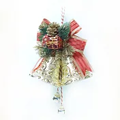 【摩達客】4吋雙花鐘吊飾-紅金色