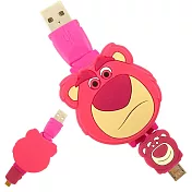 【Disney】 Micro USB 造型伸縮傳輸線-熊抱哥