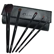 【Galatea葛拉蒂】戲妍彩妝5支刷具組送皮套(眼線刷/眼影刷/眉刷/腮紅刷/鼻影刷)