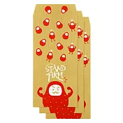 `0416x1024／不倒不倒。霧金色拉絲紙紅包袋／3個1入