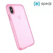 Speck Presidio Clear+Glitter iPhone X 透色+金色奈米玻璃水晶防摔保護殼-玫瑰粉