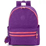 KIPLING 撞色拉鍊款後背包-紫色 (現貨+預購)紫色