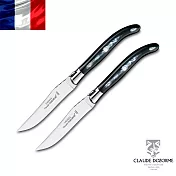 法國【Claude Dozorme】Laguiole 不鏽鋼主體系列-黑牛角餐刀(木禮盒組2入)