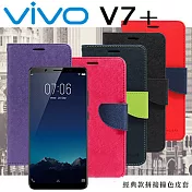 vivo V7+ 經典書本雙色磁釦側掀皮套 尚美系列深藍