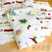 【日本桃雪】可愛紗布浴巾 (小男孩最愛- 恐龍) | 鈴木太太公司貨