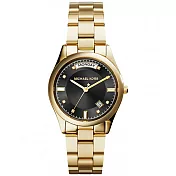 Michael Kors 典藏黑色錶盤晶鑽鍊錶 (現貨+預購)金色