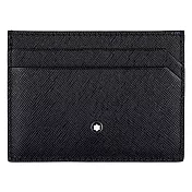 MONTBLANC 萬寶龍十字紋牛皮5卡卡夾-黑